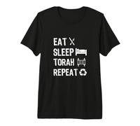 Eat Sleep Torah Repeat Hebrew School Jewish Torah Study Premium T-Shirt