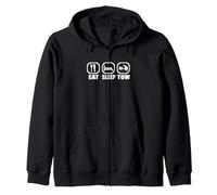 Eat Sleep Tow Tow Truck Driver Funny Towing Wrecker Zip Hoodie
