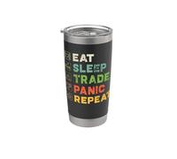 Eat Sleep Trade Panic Repeat Cryptocurrency Trading Trader Stainless Steel Insulated Tumbler