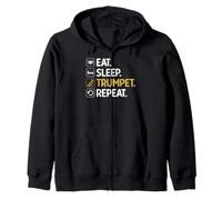 Eat Sleep Trumpet Repeat Trumpet Zip Hoodie