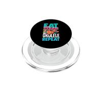 Eat Sleep Ukulele Repeat Funny Hawaiian Music Player PopSockets PopGrip for MagSafe