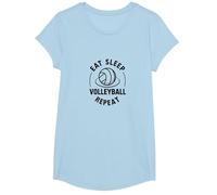 Eat Sleep Volleyball Repeat Athlete Lifestyle Motto T-Shirt, Girls, Baby Blue, XS