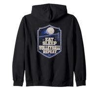Eat Sleep Volleyball Repeat Volleyball Player Fan Zip Hoodie