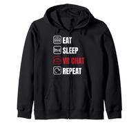 Eat sleep vr chat repeat Zip Hoodie