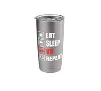 Eat Sleep VR Repeat Fun Virtual Reality Gamer Developer Stainless Steel Insulated Tumbler