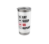 Eat Sleep VR Repeat Fun Virtual Reality Gamer Developer Stainless Steel Insulated Tumbler