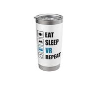 Eat Sleep VR Repeat Fun Virtual Reality Gamer Developer Stainless Steel Insulated Tumbler