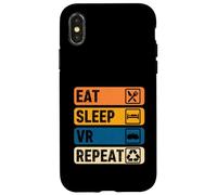 Eat Sleep VR Repeat Vintage Gamer Gaming Virtual Reality Case for iPhone X/XS