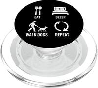 Eat Sleep Walk Dogs Repeat Funny Dog Walker PopSockets PopGrip for MagSafe