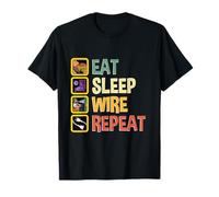 Eat Sleep Wire Repeat Electrician Lineman Work Job Routine T-Shirt
