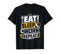 Eat Sleep Work Repeat Value Graphic T-Shirt, Men, Black, S