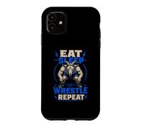 Eat Sleep Wrestle Repeat Goat Mat Grinder Case for iPhone 11