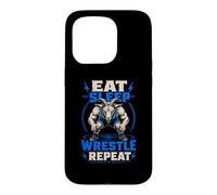 Eat Sleep Wrestle Repeat Goat Mat Grinder Case for iPhone 15 Pro