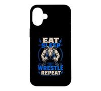 Eat Sleep Wrestle Repeat Goat Mat Grinder Case for iPhone 16 Plus
