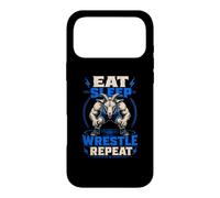 Eat Sleep Wrestle Repeat Goat Mat Grinder Case for iPhone 17 Pro Max