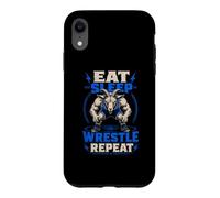 Eat Sleep Wrestle Repeat Goat Mat Grinder Case for iPhone XR