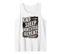 Eat Sleep Wrestle Repeat Wrestling Athlete Quote Tank Top