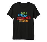 Eat Sleep Wrestling Repeat Show Fight Premium T-Shirt