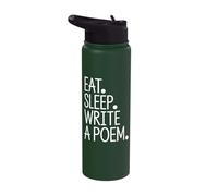 Eat Sleep Write a Poem! Poetcore Aesthetic Stainless Steel Insulated Water Bottle
