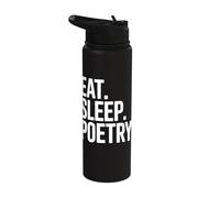 Eat Sleep Write a Poem Poetcore Aesthetic Stainless Steel Insulated Water Bottle
