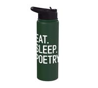 Eat Sleep Write a Poem Poetcore Aesthetic Stainless Steel Insulated Water Bottle