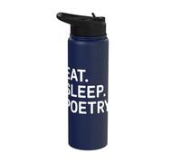 Eat Sleep Write a Poem Poetcore Aesthetic Stainless Steel Insulated Water Bottle
