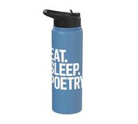 Eat Sleep Write a Poem Poetcore Aesthetic Stainless Steel Insulated Water Bottle