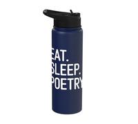 Eat Sleep Write a Poem Poetcore Aesthetic Stainless Steel Insulated Water Bottle