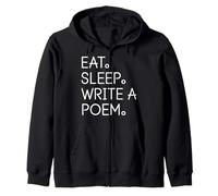 Eat Sleep Write a Poem! Poetcore Aesthetic Zip Hoodie