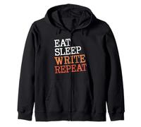 Eat Sleep Write Repeat Writing Writer Author Zip Hoodie