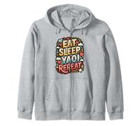 Eat Sleep Yaoi Repeat Manga Meme Zip Hoodie