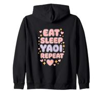 Eat Sleep Yuri Yaoi Repeat Boy's Love Manga Zip Hoodie