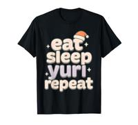 Eat Sleep Yuri Yaoi Repeat Funny Christmas Tee Anime Manga T-Shirt