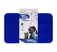 Eat Slow Live Longer Lick Mat Flower Blue For Dogs, Silicone, Dishwasher Safe