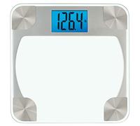 Eat Smart Digital Bathroom Scale with Extra Large Easy to Read Lighted Display, Accurate Weight Tracking, Includes Free Body Tape Measure, Grey and Clear