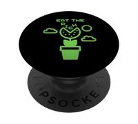 Eat The Rich Gamer Plant Eating Rich Piranha Planter Pot PopSockets Adhesive PopGrip