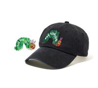 Eat The Rich Hungry Caterpillar Hat Baseball Cap Adjustable Embroidered Trucker Hat for Men Women., Black, 7.375