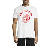 Eat The Rich Karl Marx Men's Crew Neck T-Shirt White Small
