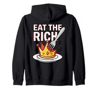 Eat The Rich Quote Left Wing Anti Capitalist Humor Wealth Zip Hoodie