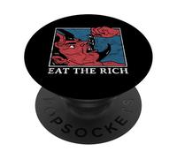 Eat The Rich Satan Devil Goth Punk Grunge Witch Vintage PopSockets Adhesive PopGrip