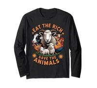 Eat The Rich Save Animals Vegetables Vegetarian Vegan Long Sleeve T-Shirt