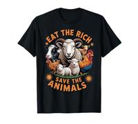 Eat The Rich Save Animals Vegetables Vegetarian Vegan T-Shirt