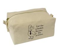 'Eat The Schedule' Canvas Wash Bag/Makeup Case (CS00044553)