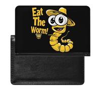 Eat The Worm Passport Holder Cover PU Leather Passport Wallet Organizer Protector Slim Travel Accessories