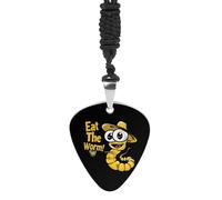 Eat The Worm Personalized Guitar Picks Necklace Guitar Pendant Jewelry Gifts for Women Men