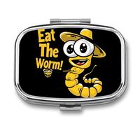Eat The Worm Travel Pill Box Portable Pill Organizer Medical Box Pill Case Pill Container for Men Women
