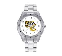 Eat The Worm Watches for Men Business Dress Watch Analog Quartz Wristwatch Stainless Steel Band