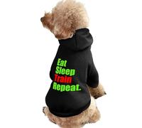 Eat Train Sleep Repeat Warm Dog Hoodie Cute Dog Costume Sweatshirt Cozy Pet Clothes 2XL