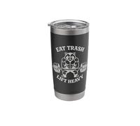 Eat Trash Lift Heavy Funny Raccoon Gym Lifting Meme Workout Stainless Steel Insulated Tumbler