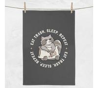Eat Trash Sleep Repeat Tea Towel